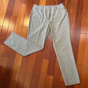 Ann Taylor Gray Windowpane Curvy Dress Pants